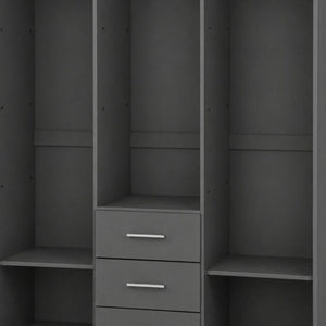 72 Inch Solid Wood Dresser with Three Doors and Drawers for Bedroom Storage