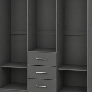 72 Inch Solid Wood Dresser with Three Doors and Drawers for Bedroom Storage