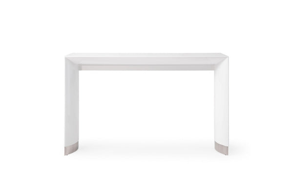 VIG Furniture Corbett Contemporary White Bar Table With High-Gloss Lacquer, Sculptural Curved Legs, Seats 4 VGVCBT1920