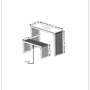 English Elm Natural Pine Dining Bench And Table Set – Stylish Multi-Functional Wood Furniture For Any Space W1758P292488