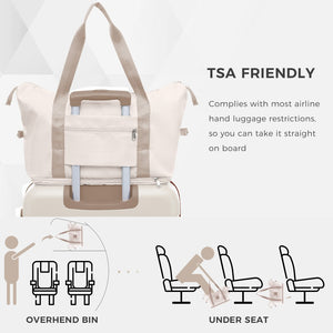 English Elm 4-piece Hardshell Luggage Set Abs Carry-on Checked Suitcase Tsa Lock Duffel Toiletry Ivory+Gold N726P439328R