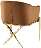 Xavier Saddle Velvet Dining Chair 763Saddle-C Meridian Furniture