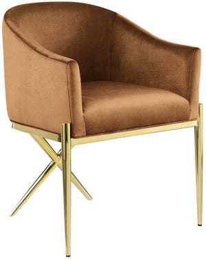 Xavier Saddle Velvet Dining Chair 763Saddle-C Meridian Furniture