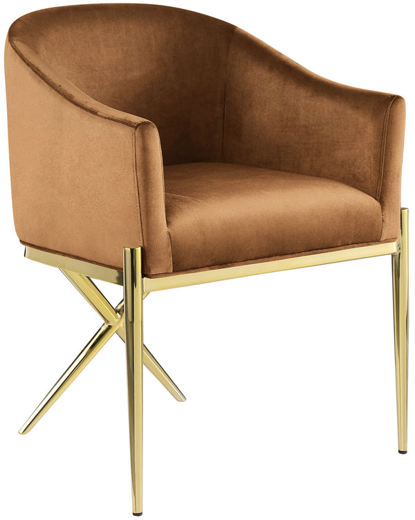 Xavier Saddle Velvet Dining Chair 763Saddle-C Meridian Furniture