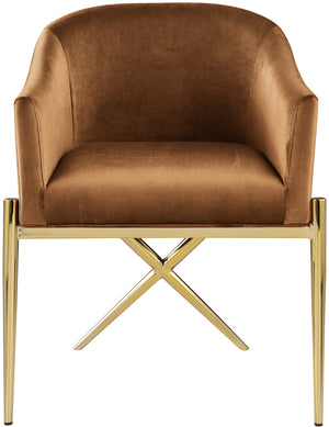 Xavier Saddle Velvet Dining Chair 763Saddle-C Meridian Furniture
