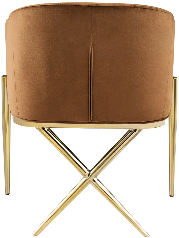 Xavier Saddle Velvet Dining Chair 763Saddle-C Meridian Furniture