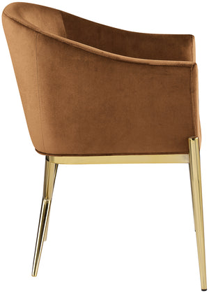 Xavier Saddle Velvet Dining Chair 763Saddle-C Meridian Furniture
