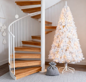 English Elm Artificial Blush Pink Holiday Tree 7 Foot Tall with 1000 Tips Frosted Romantic Decor T3971P419062