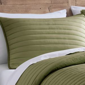 English Elm Excursion Cozy 3-Piece Puffer Quilted Comforter Set For Full/Queen Beds – Stylish Army Green Design B340P341954