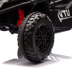 English Elm 24v Two Seater Kids Utv with Parental Remote Dual Motors Four Wheel Suspension Led Black W1578P198431