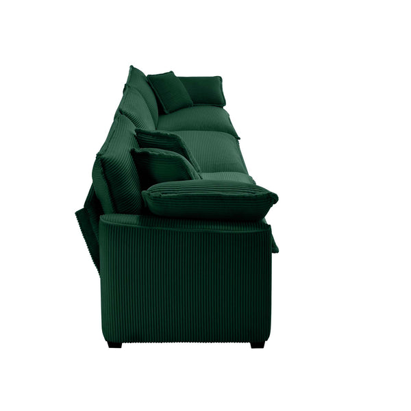 English Elm Modern 2-Piece Fabric Sofa Set In Green Corduroy - Stylish, Comfortable & Versatile For Any Room W714S00814