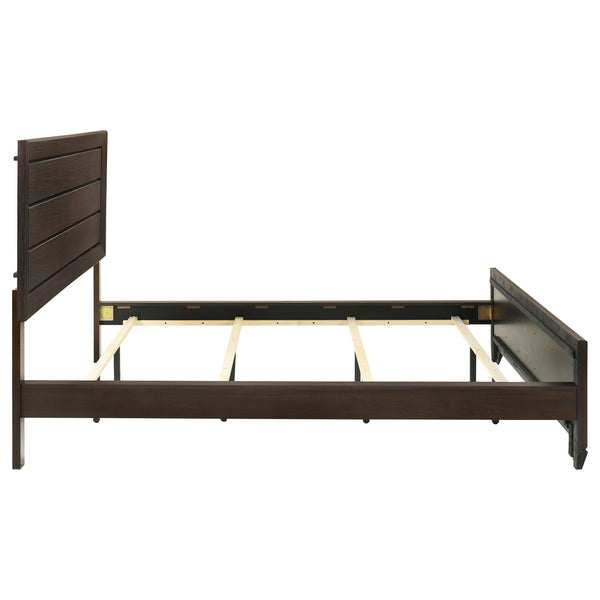 English Elm Villeparisis Dark Cocoa Panel Bed California King with Slatted Ventilation, Sturdy Modern Wood Grain Finish B062S00684