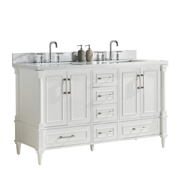 English Elm Fully 64" Freestanding Double Bathroom Vanity with Two Handle Sets, Waterproof 5-Layer Paint Finish W1826P167879