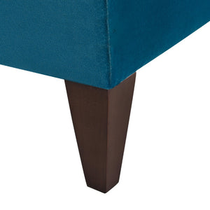 English Elm Jack 84" Modern Tuxedo Tufted Sofa, Satin Teal Blue Velvet