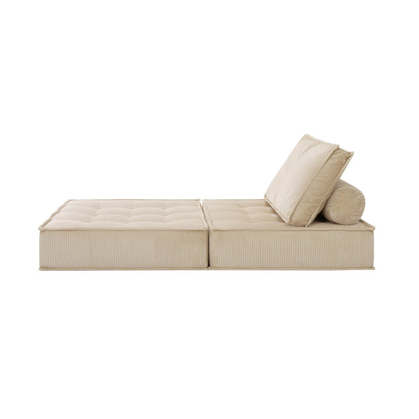 English Elm 33.4 Inch Modular Corduroy Lounge Chair with Spring Cushions for Compact Living Spaces Camel W3975P455223
