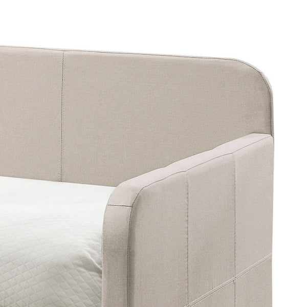 English Elm Jagger Fog Upholstered Daybed with Roll-Out Twin Trundle, Padded Frame, Slat System Included B2726S00321