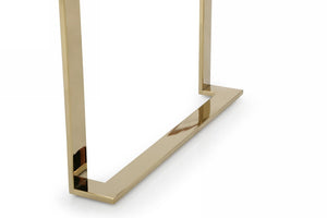 VIG Furniture Adonis High-Gloss White Nightstand With Champagne Gold Legs, Unique Drawer, Fully Assembled Glam VGVCMF-N096