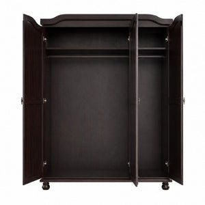 74 Inch Solid Wood Three Door Combo Dresser for Stylish Bedroom Storage and Organization
