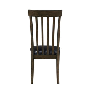 English Elm Kyn Farmhouse Dining Chairs Set of 2 Slatted Wood Back Padded Faux Leather Seat B056P416905