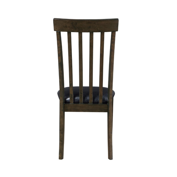 English Elm Kyn Farmhouse Dining Chairs Set of 2 Slatted Wood Back Padded Faux Leather Seat B056P416905