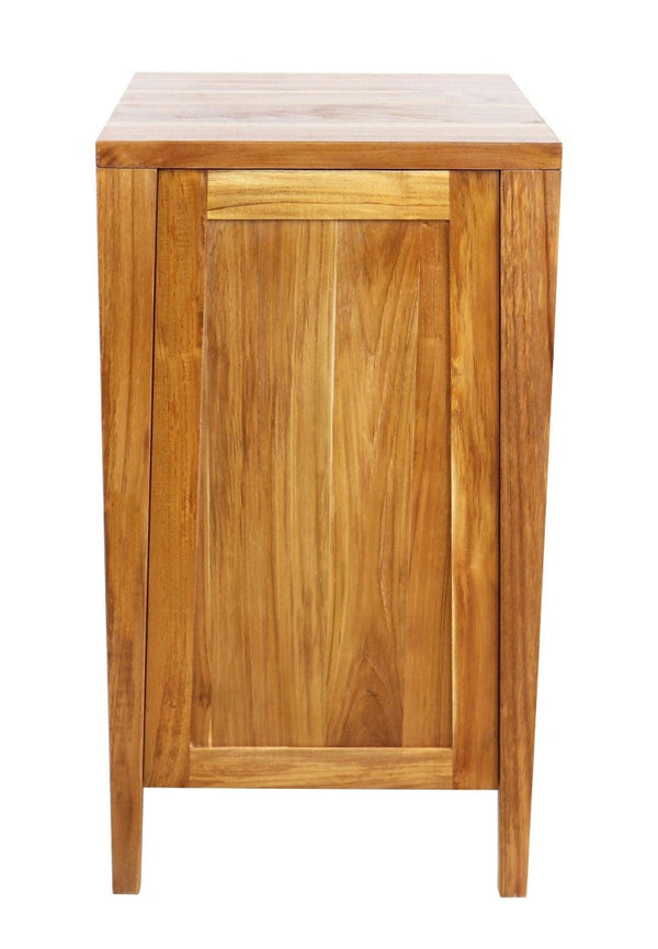 HomeRoots 18 Inch Solid Wood Single Door Bathroom Vanity Cabinet in a Warm Light Finish 764839