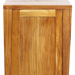 18 Inch Solid Wood Single Door Bathroom Vanity Cabinet in a Warm Light Finish