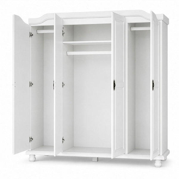 74 Inch Solid Wood Four Door Combo Dresser for Spacious and Organized Bedroom Storage