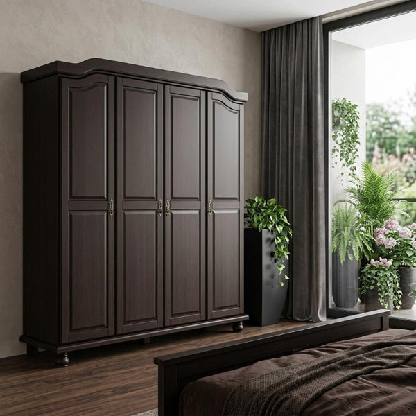 74 Inch Solid Wood Four Door Combo Dresser for Spacious and Organized Bedroom Storage