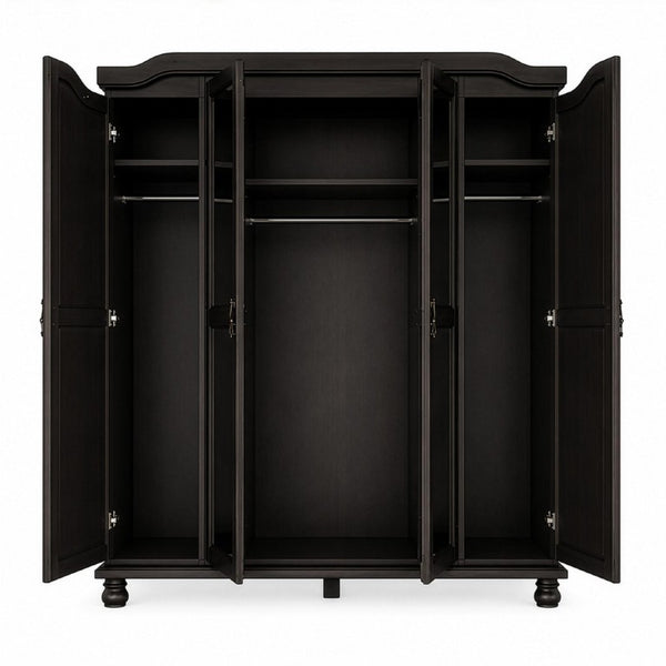 74 Inch Solid Wood Four Door Combo Dresser for Spacious and Organized Bedroom Storage
