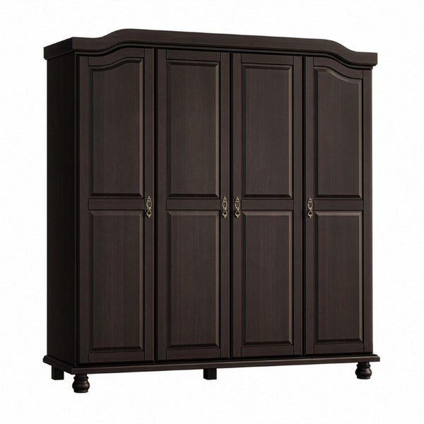 74 Inch Solid Wood Four Door Combo Dresser for Spacious and Organized Bedroom Storage