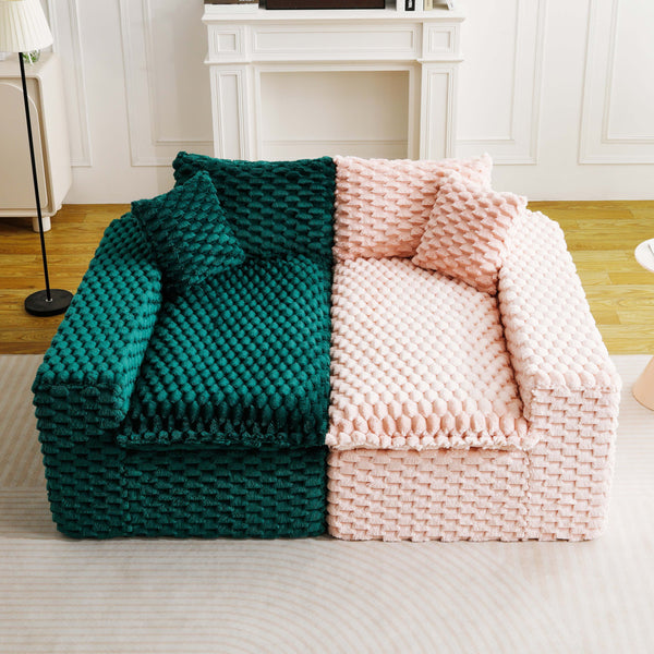 English Elm Luxury Color-Block Turtle Velvet Sofa – Versatile Modular Design For Cozy Living Room Comfort & Style W3371S00049