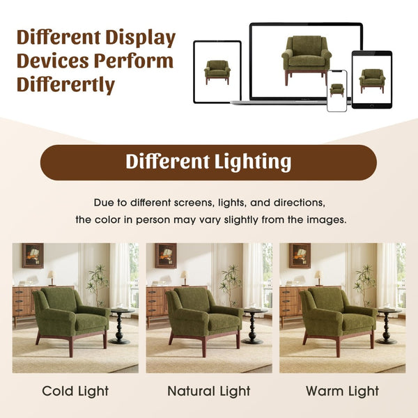 English Elm Modern Boucle Accent Chair Sculpted Flared Arms Birch Legs Mid-century Living Room N723P426251G