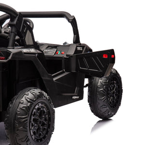 English Elm 24v Two Seat Kids Electric Utv with Parental Remote Suspension Off Road Ride On Black W1578P184797