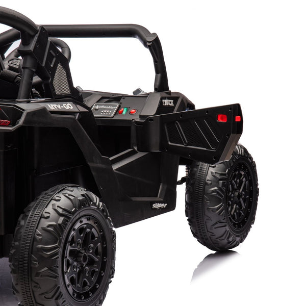 English Elm 24v Two Seat Kids Electric Utv with Parental Remote Suspension Off Road Ride On Black W1578P184797