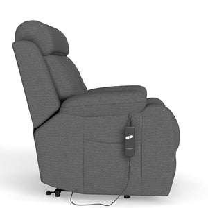 English Elm Power Lift Recliner For Seniors – Compact Electric Chair In Dark Gray Snowflake Velvet, Remote Control W1028S00052-GIGA