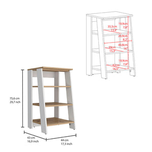 English Elm St. Clair Linen Cabinet with One-Door Design, Two Interior Shelves & Two Open Display Shelves, Stylish Engineered Wood Storage Multicolor 36 L x 20 W x 4 H B070P188853