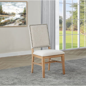 English Elm Carlos Upholstered Dining Chair Set with Nailhead Trim and Rubberwood Legs B062P447839
