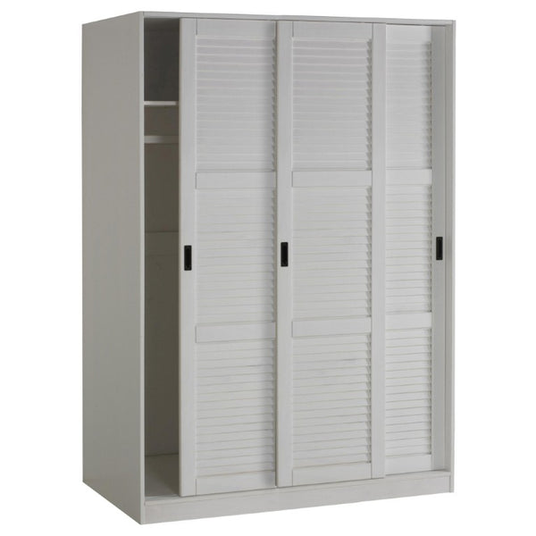 HomeRoots 72 Inch Solid Wood Three Door Combo Dresser Armoire Wardrobe for Bedroom Storage White 52" W x 72" H x 22.5" D 765046
