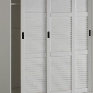 72 Inch Solid Wood Three Door Combo Dresser Armoire Wardrobe for Bedroom Storage