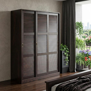 72 Inch Solid Wood Three Door Combo Dresser Armoire Wardrobe for Bedroom Storage