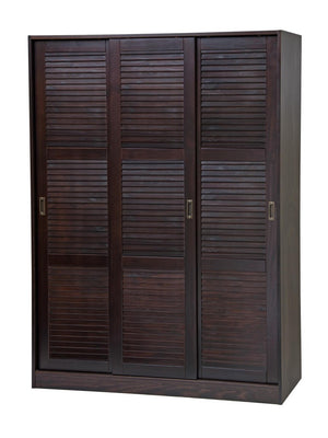 72 Inch Solid Wood Three Door Combo Dresser Armoire Wardrobe for Bedroom Storage