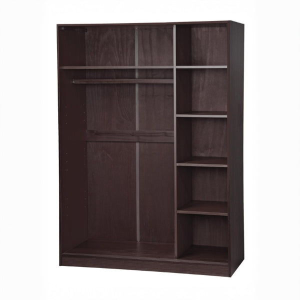 72 Inch Solid Wood Three Door Combo Dresser Armoire Wardrobe for Bedroom Storage
