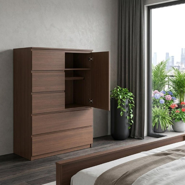 72 Inch Solid Wood Combo Dresser with Four Doors Spacious Bedroom Storage Solution