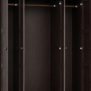 72 Inch Solid Wood Four Door Combo Armoire Dresser for Spacious Bedroom Wardrobe Storage