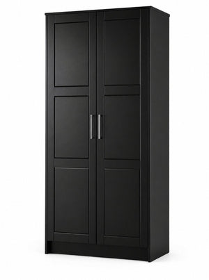HomeRoots 72 Inch Solid Wood Combo Dresser with Dual Doors for Elegant Spacious Bedroom Storage Black 765081