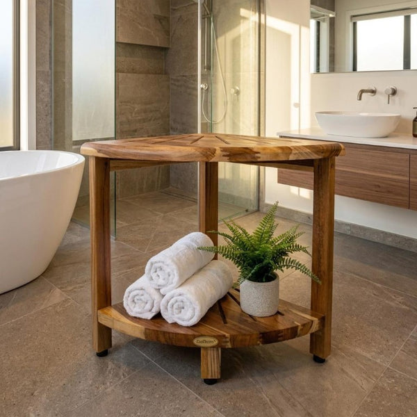 16 Inch Solid Wood Floating Bathroom Shelf Rustic Farmhouse Wall Mounted Storage