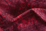 Sams International Sonoma Alastair Machine Made Viscose Geometric, Floral, Border  Rug Red, Black 7'10" x 10'