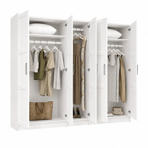 72 Inch Solid Wood Five Door Combo Dresser for Spacious Bedroom Storage and Organization