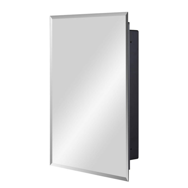 16 Inch Plastic Floating Bathroom Vanity Cabinet with Mirrored Door Wall Mounted Storage