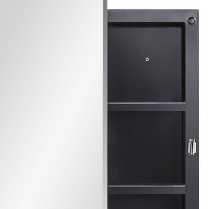 16 Inch Plastic Floating Bathroom Vanity Cabinet with Mirrored Door Wall Mounted Storage